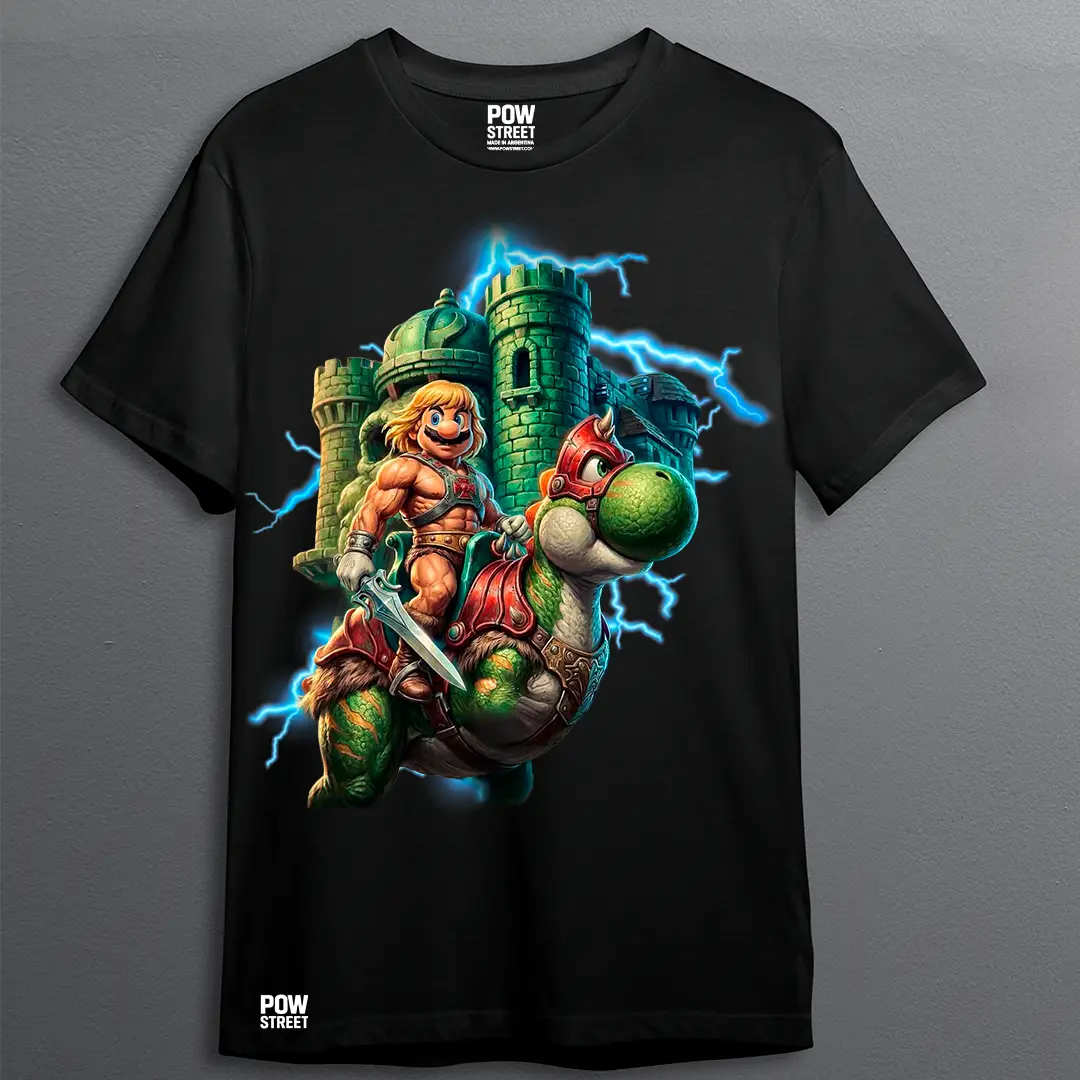 Remera de Mario y Yoshi version He-Man