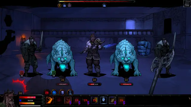 Personaje explorando mazmorras oscuras y enfrentando demonios en combate por turnos en HellSlave II