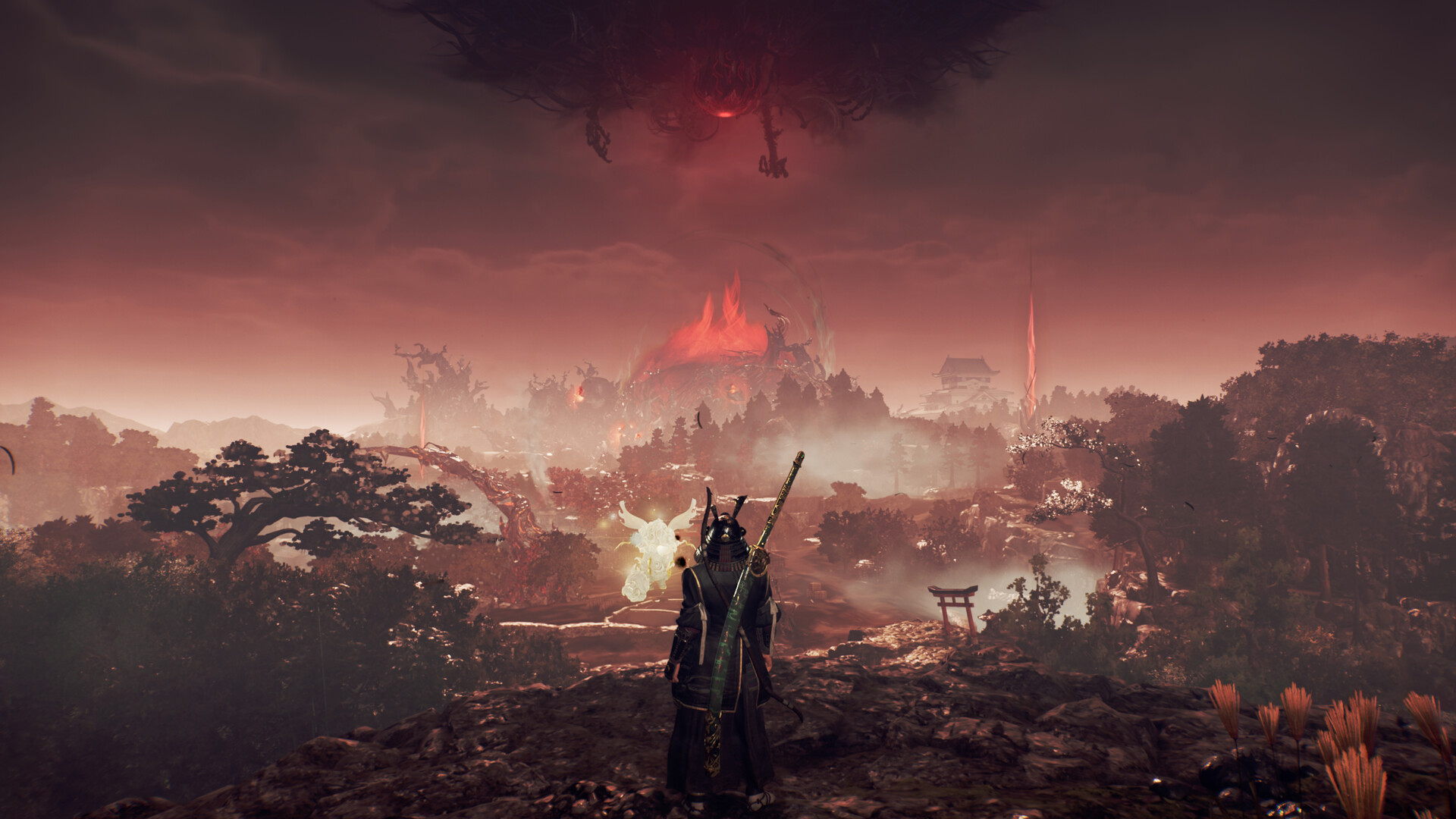 Takechiyo en combate contra yokai en el DLC Hell Rising de Nioh 3