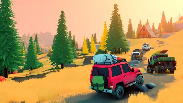 Over the Hill, el explorador off-road co-op de Funselektor con arte minimalista y biomas abiertos