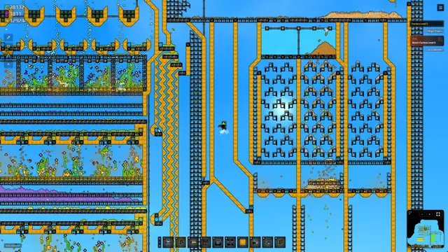 Fabricas y cadenas de produccion automatizadas minando un mundo destructible pixel a pixel en Sandustry