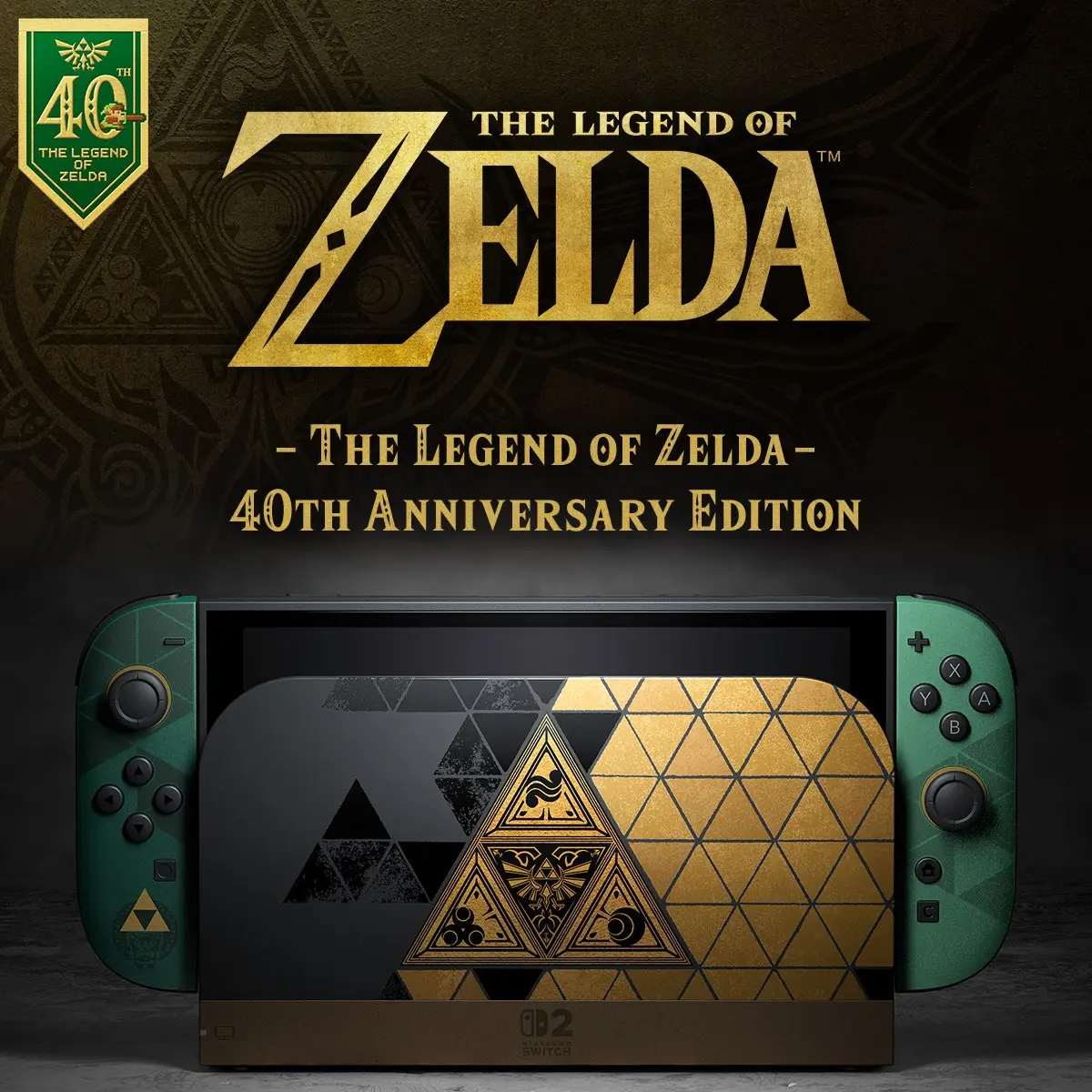 Switch 2 edición Zelda 40 aniversario: Trifuerza en la consola, el dock y los Joy-Con, el 29 de octubre