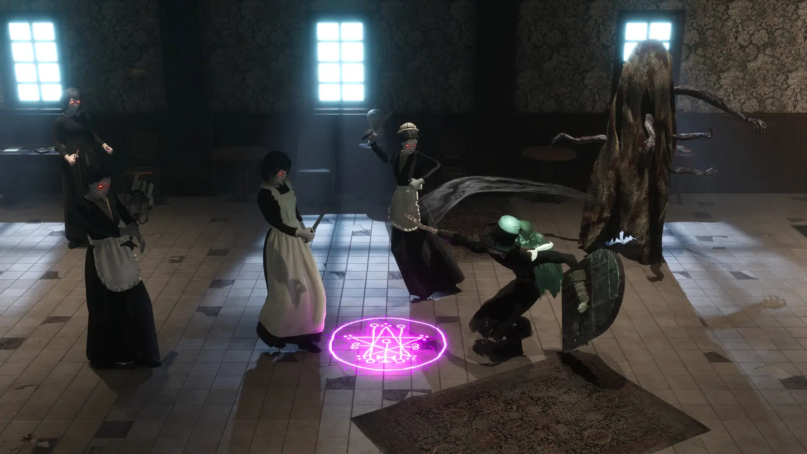 Withering Realms Early Access Steam horror RPG nina fantasma Clover y su muneca en 1926